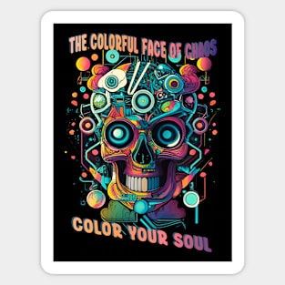 Color Your Soul - colorful skull Sticker